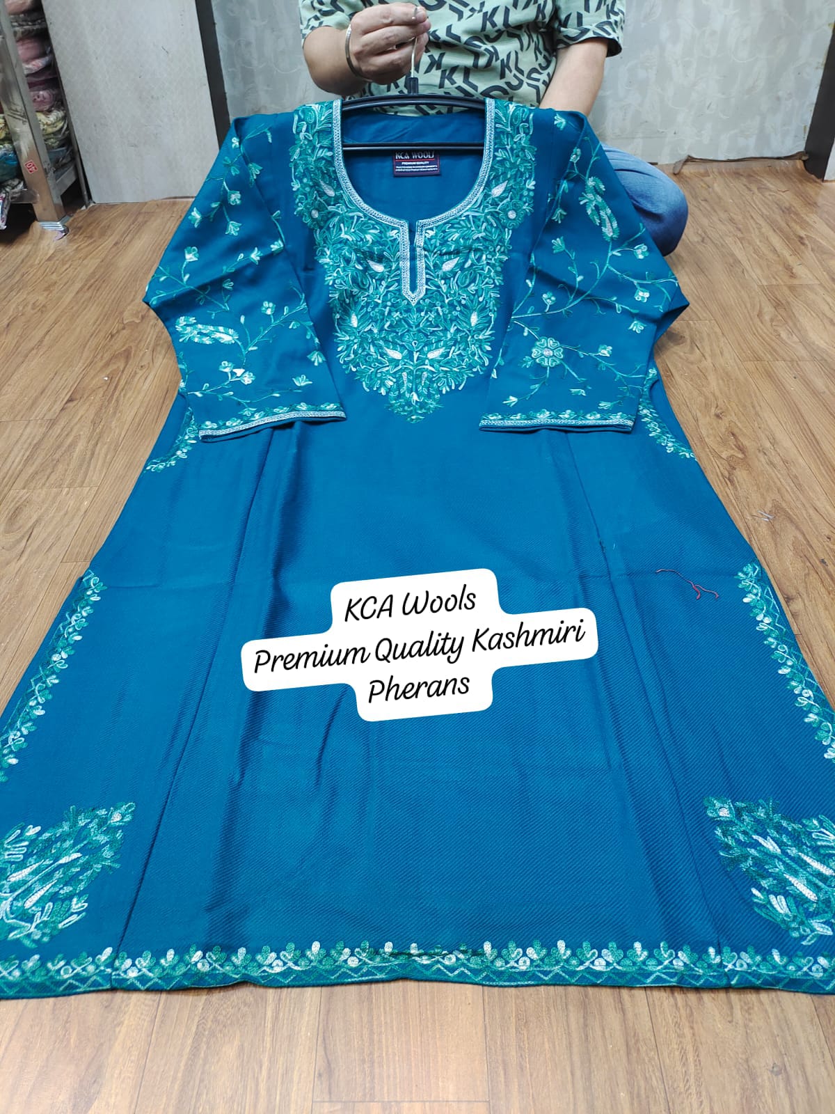 Kashmiri Embroidered Pherans - Traditional Long Kurti in Pure Wool Pashmina Fabric