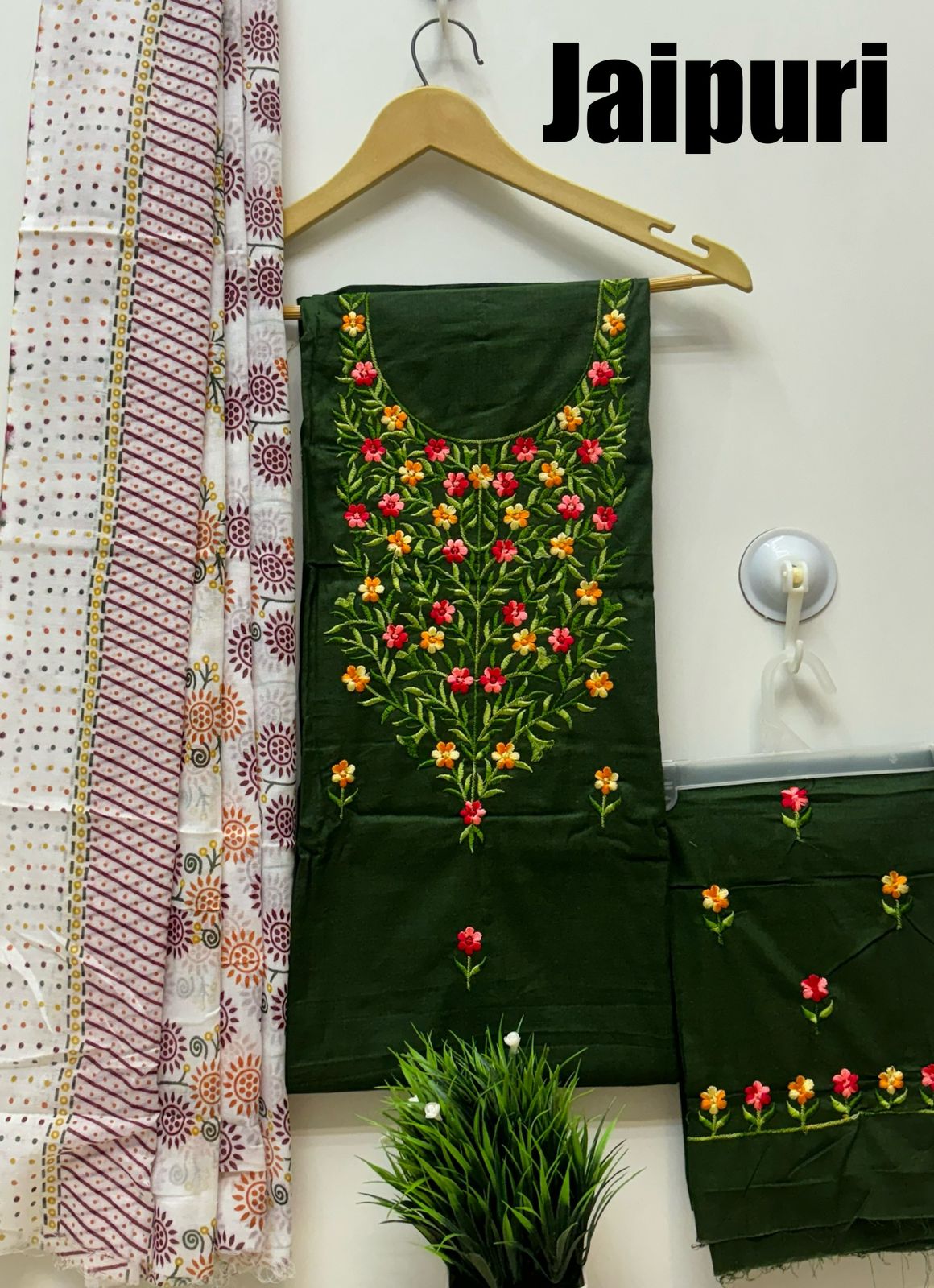 Jaipuri Cotton Floral Dress Material