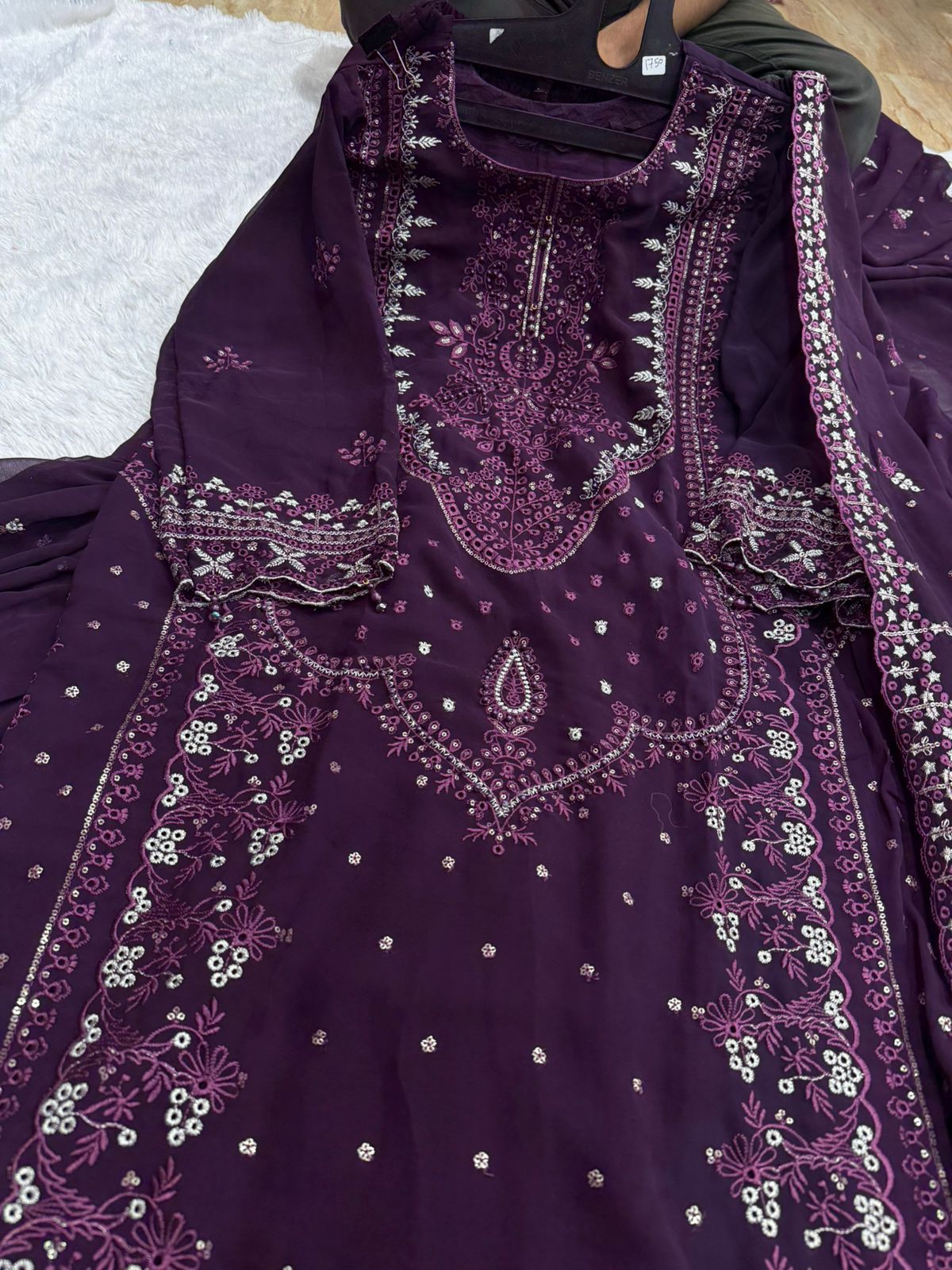 Georgette Moti Work Gharara With Heavy Embroidered Premium Outfit