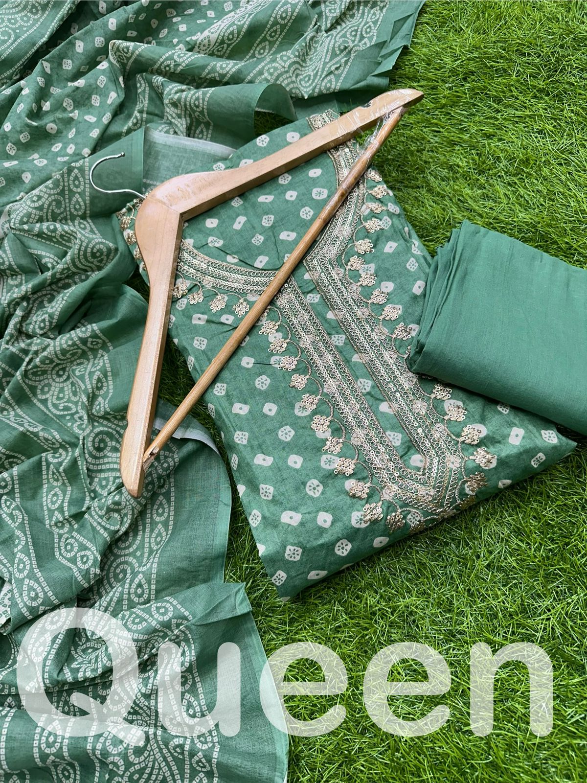 Elegant Jaipuri Dress Material Set with Printed Dupatta