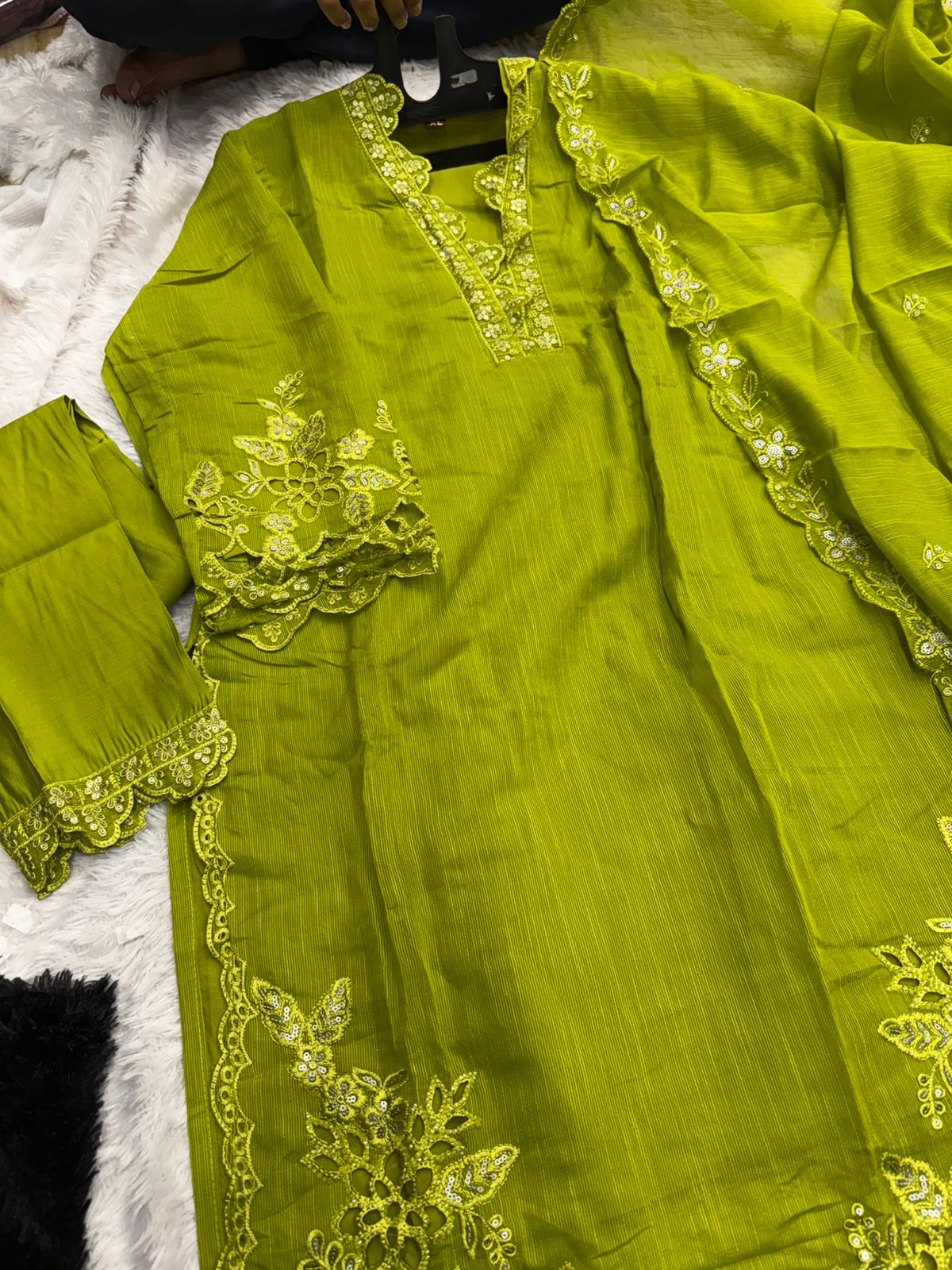 Vertical Kota Cotton Cutwork Suit