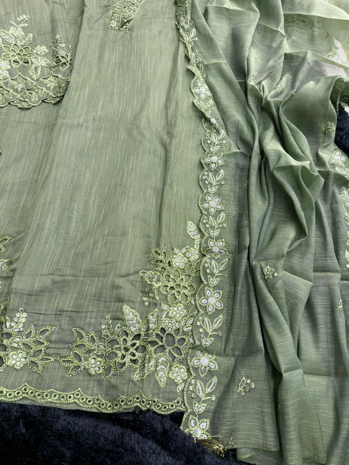 Vertical Kota Cotton Cutwork Suit