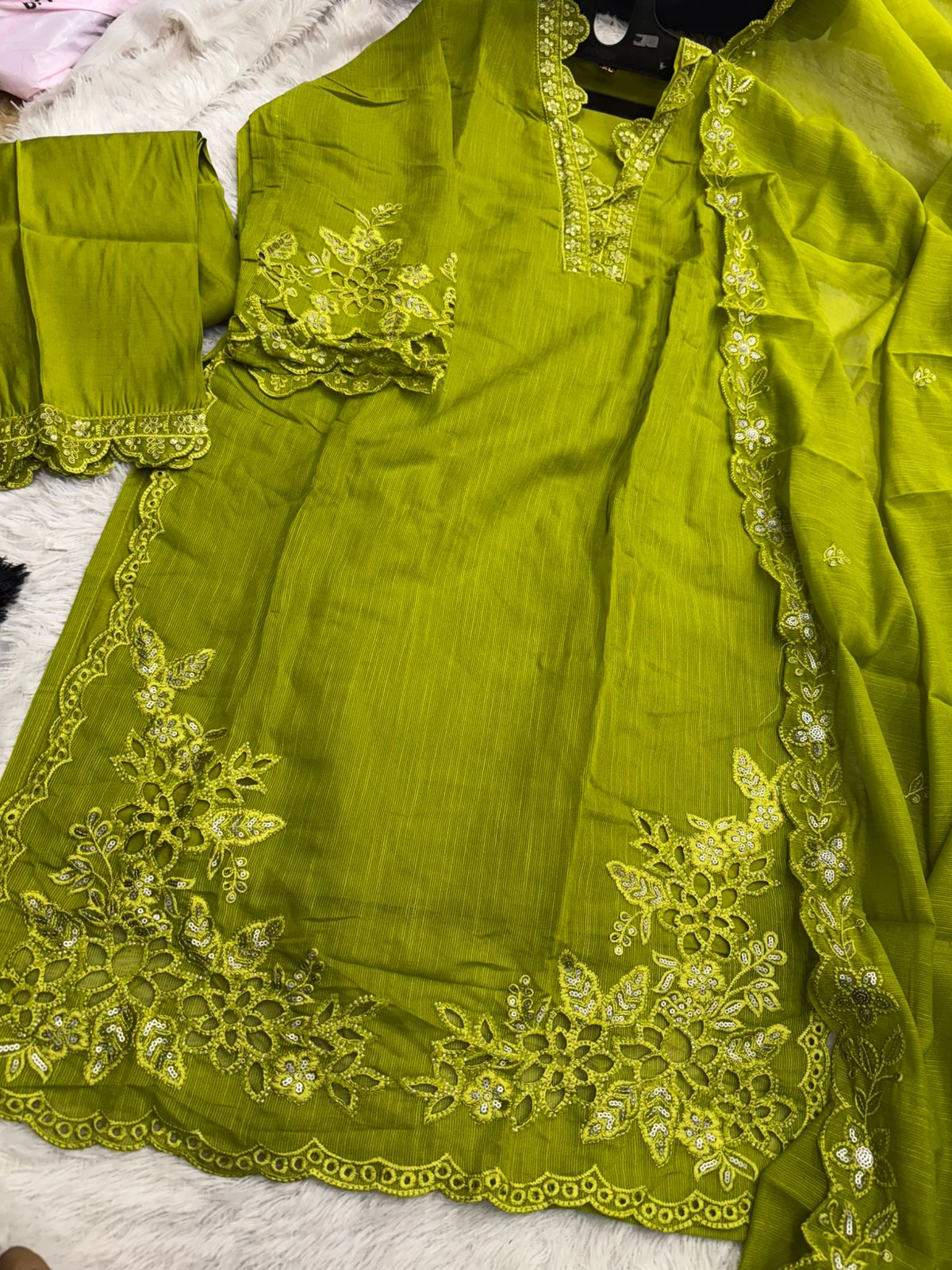 Vertical Kota Cotton Cutwork Suit