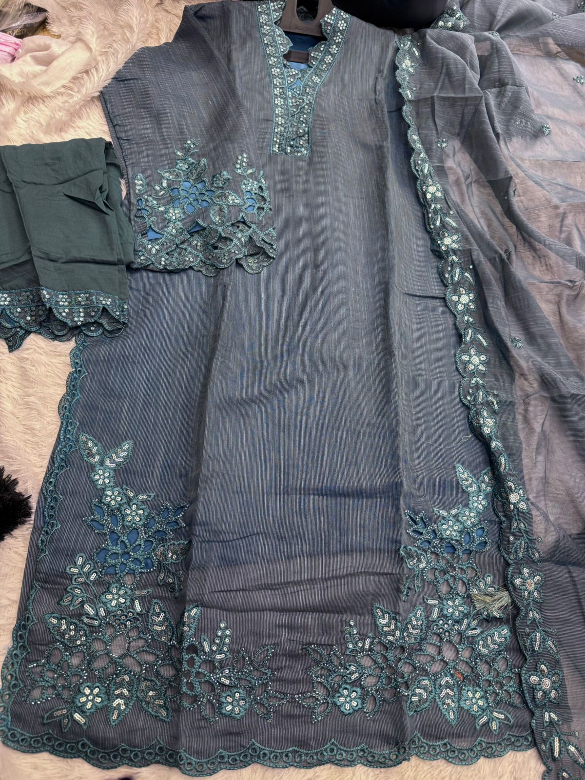 Vertical Kota Cotton Cutwork Suit