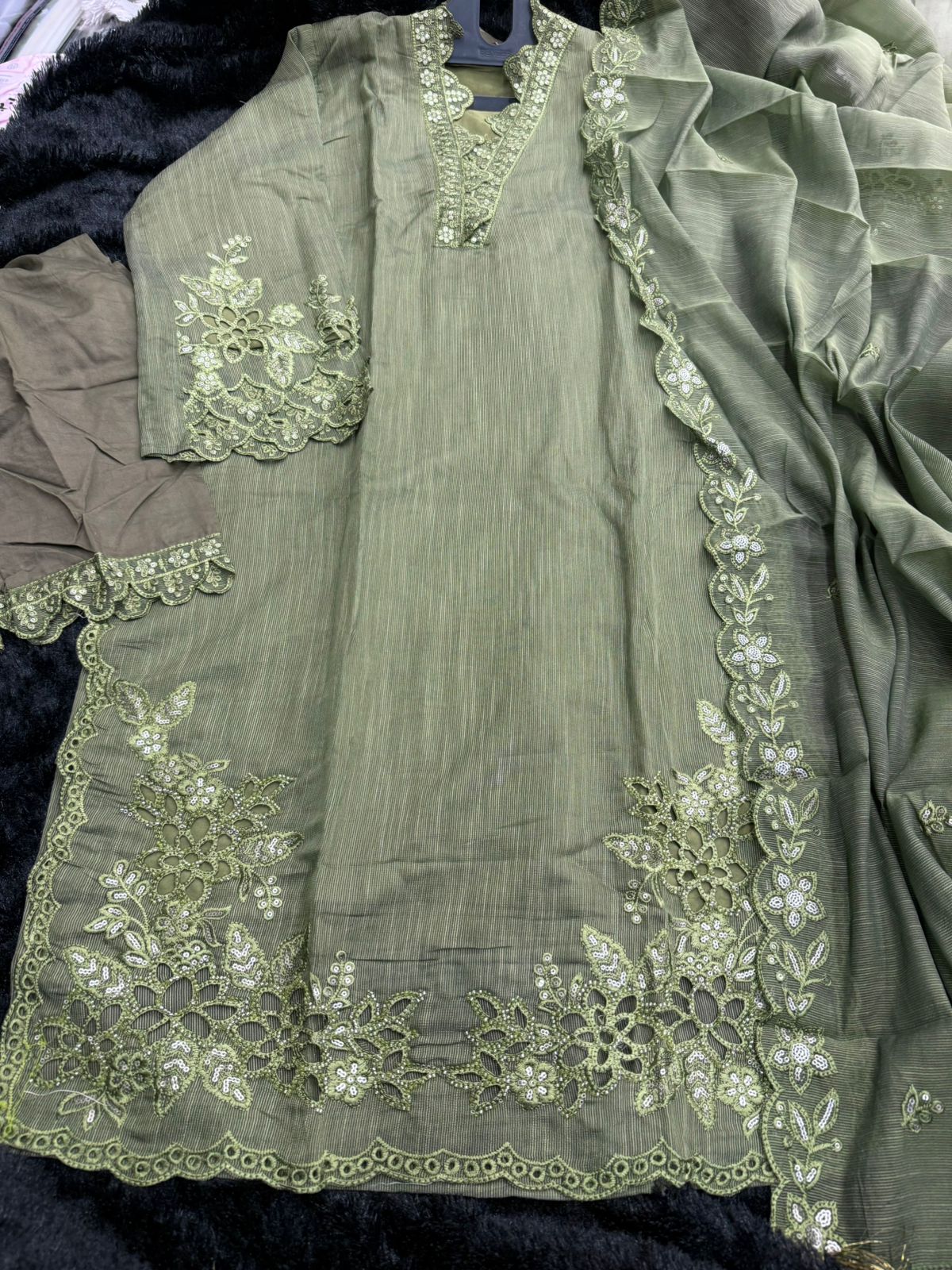 Vertical Kota Cotton Cutwork Suit